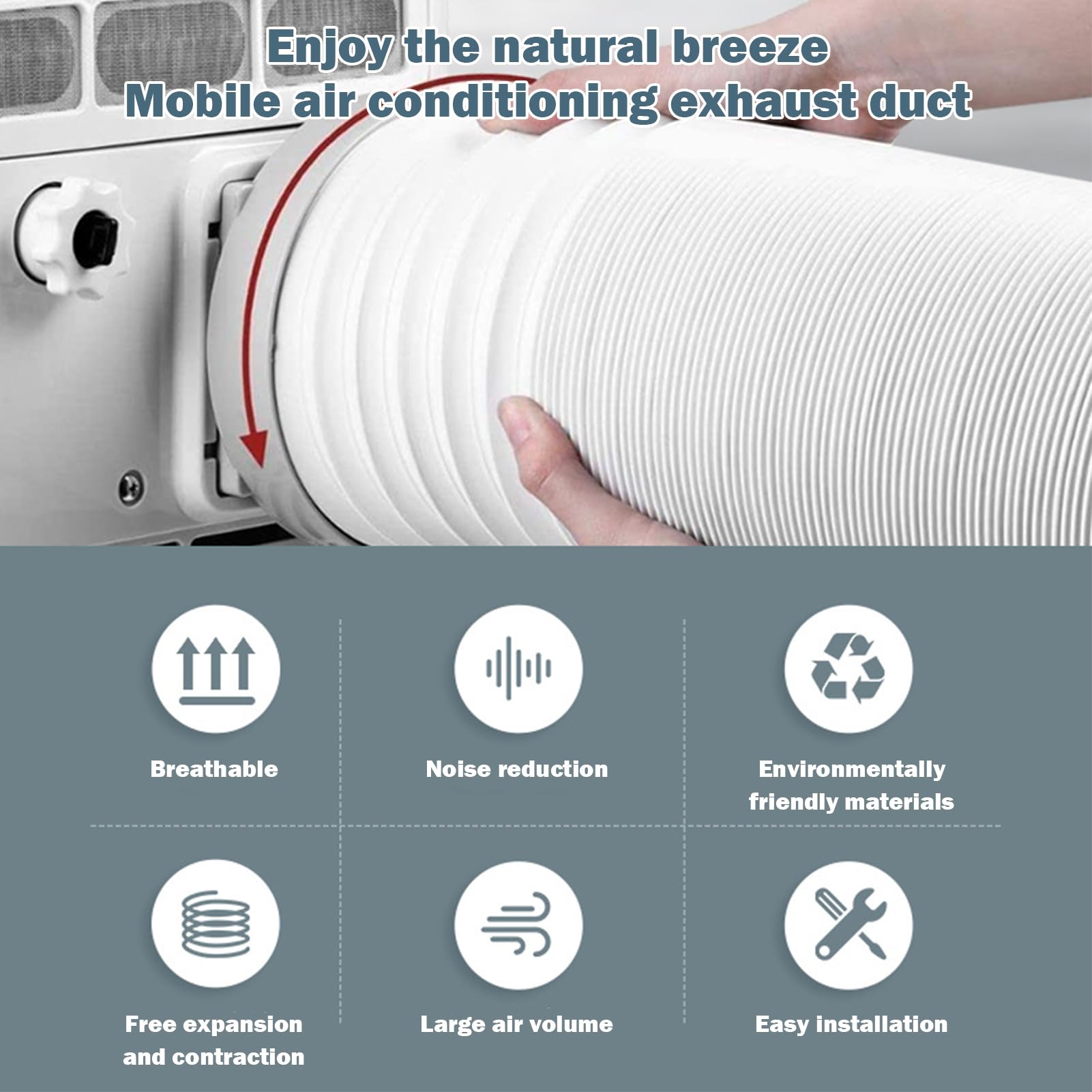 1.5 M Flessibile Dello Scarico Tubo Sfiato Tubo Filo Di Acciaio Condizionatore F