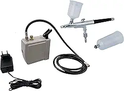 Kit Aerografia ONETOOLS - Mini Compressor + Aerógrafo 0,3mm 2 Canecas
