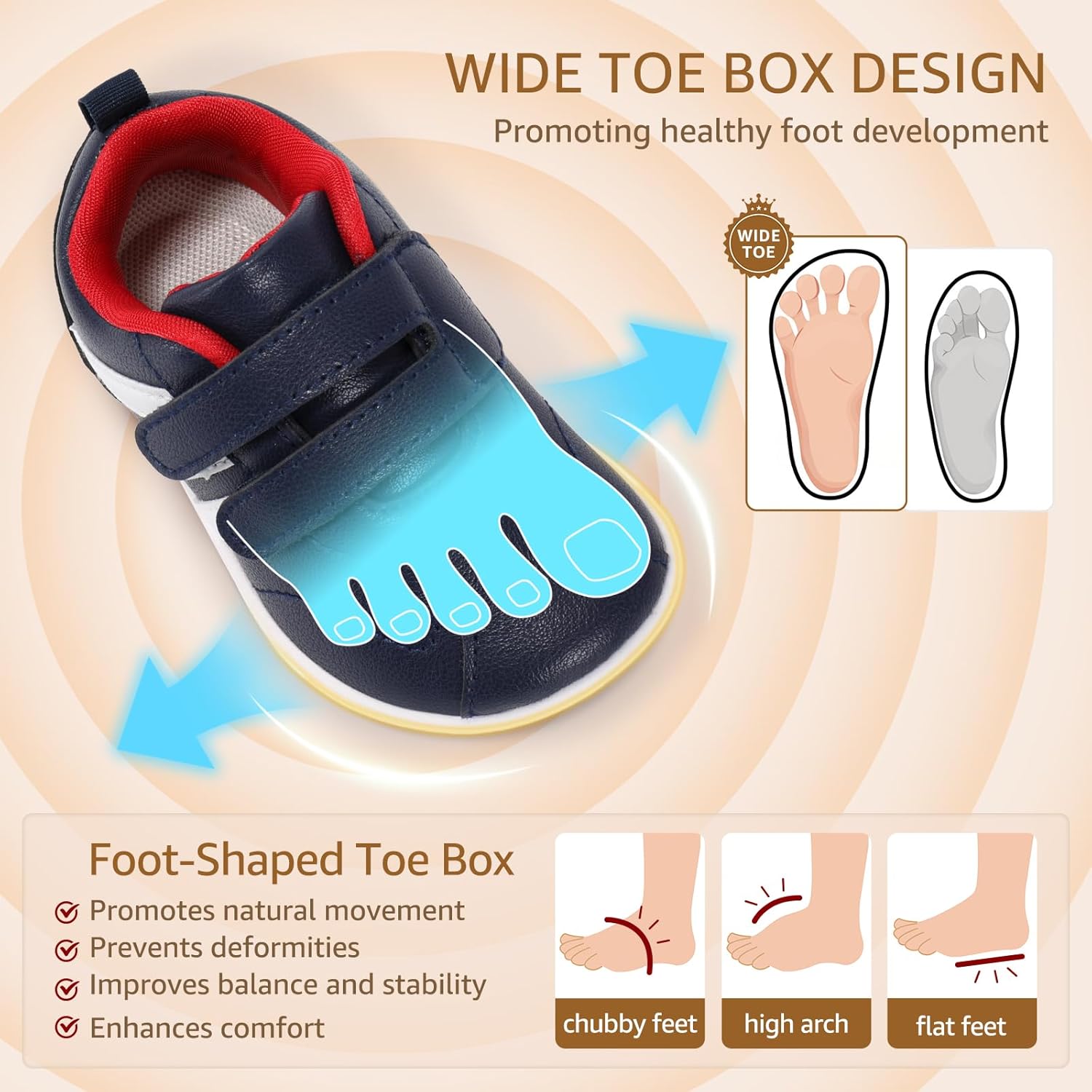 Toddler Wide Toe Box Barefoot Shoes Girls Boys Sneakers Zero Drop Fashion Kid Tennis Running Shoes Lightweight Non-Slip Comfortable First Walking Shoe Outdoor Activities School - Image 4