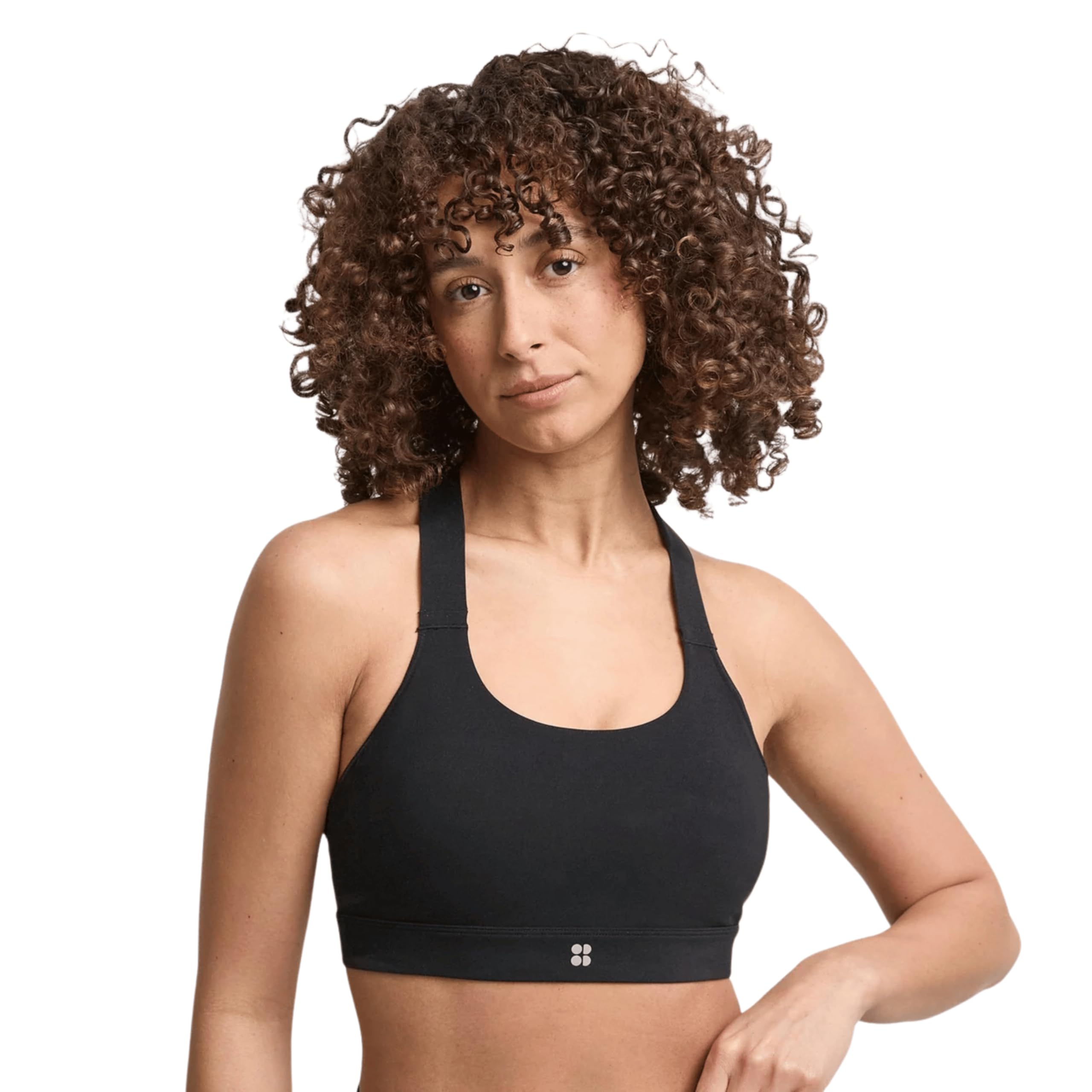 Sweaty Betty Women's Power Medium Impact Sports Bra, Removable Padding, 4-Way Stretch, Sweat-Wicking, Adjustable Fit, 62% Polyamide (UK, Alpha, L, Regular, Regular, Black)