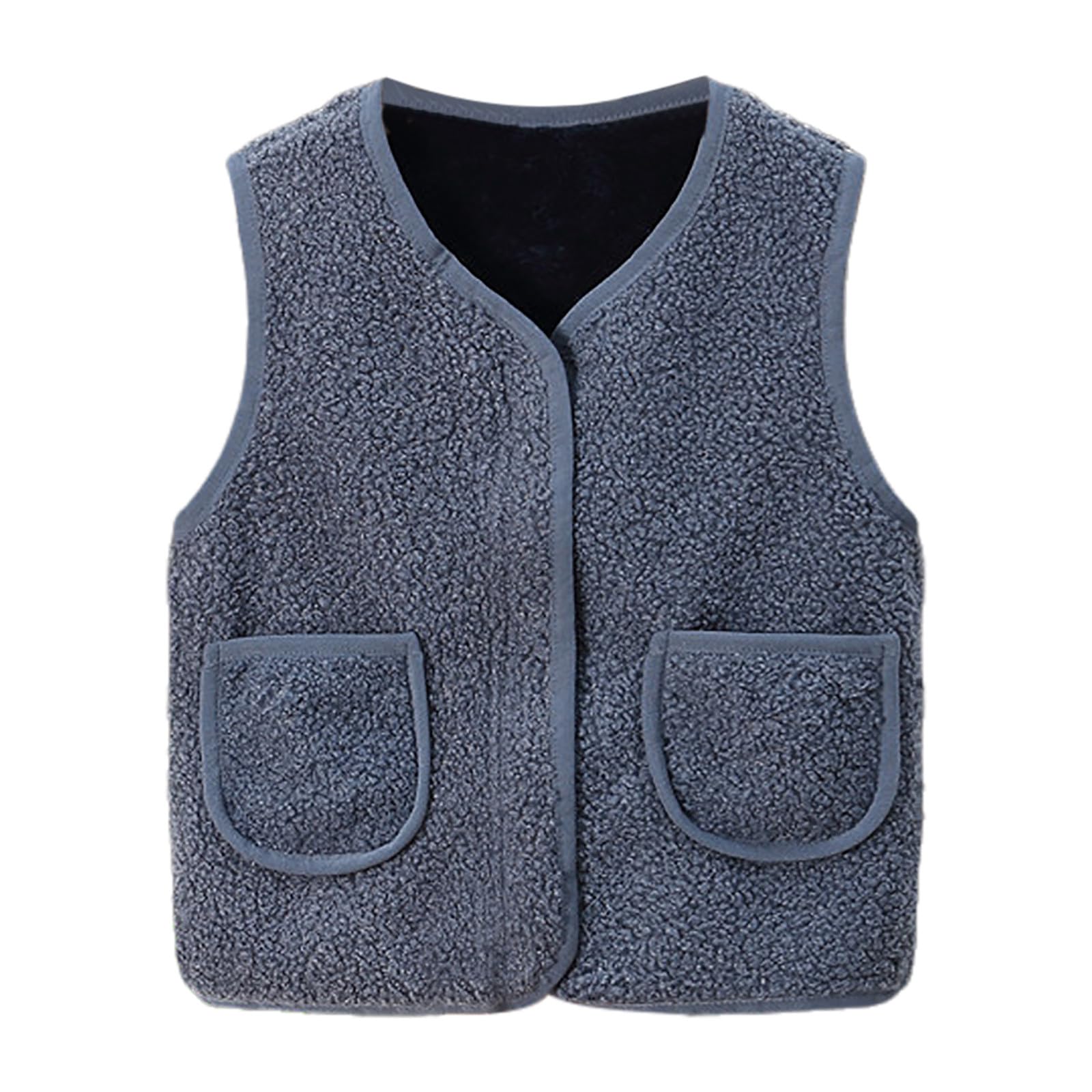 Baby Teddy Weste Mäntel Winter Fleece Jacken Teddy Weste Fleece Jungen Mädchen Kinderweste Gilet Outfits Schneeanzug Armellos Waistc oat Kleinkind Ärmellose Warmen Westes (#A01-Navy, 18-24 Months)