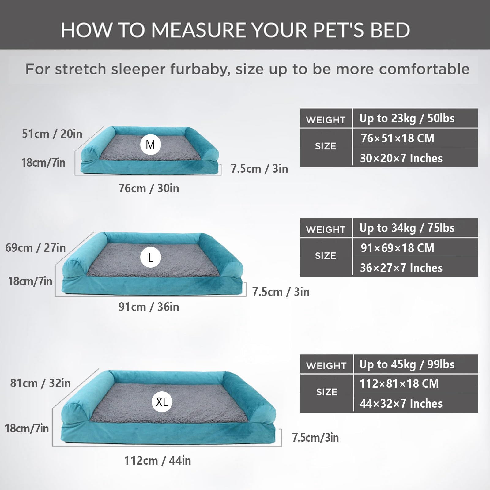 Cuccia Cane Memory Foam, con Tre Lati Rialzati Ortopedico Cuscini per Cani, Idrorepellente AntiGraffio,Sfodrabile Materassino Cane,XL