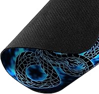 Vista 3 de Alfombrilla de mouse rectangular antideslizante de tamaño extra grande (XL) WIRESTER Black Dragon Blue Glow para el hogar, la oficina