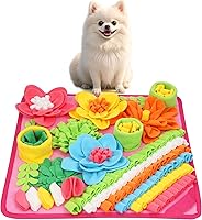 Ankilo Snuffle Mat for Dogs Cats Rabbits - 15.4x15.4 Inch Felt Wool Slow Feeder, Anti-Slip Foraging Mat Relieves Anxiety for Small Pets