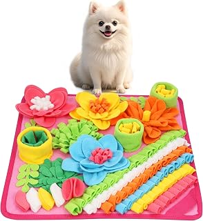 Ankilo Snuffle Mat for Dogs Cats Rabbits - 15.4x15.4 Inch Felt Wool Slow Feeder, Anti-Slip Foraging Mat Relieves Anxiety for Small Pets