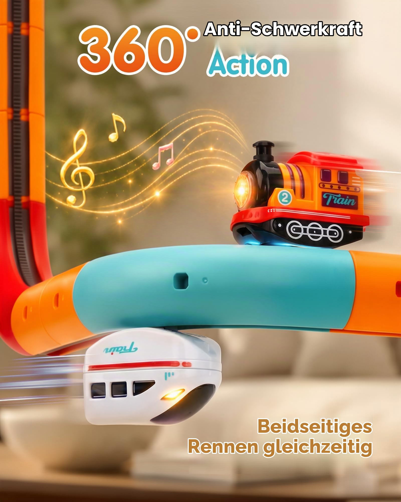 hahaland Eisenbahn Kinder Elektrisch, 59-TLG 2 Züge, Spielzeug ab 3 Jahre
