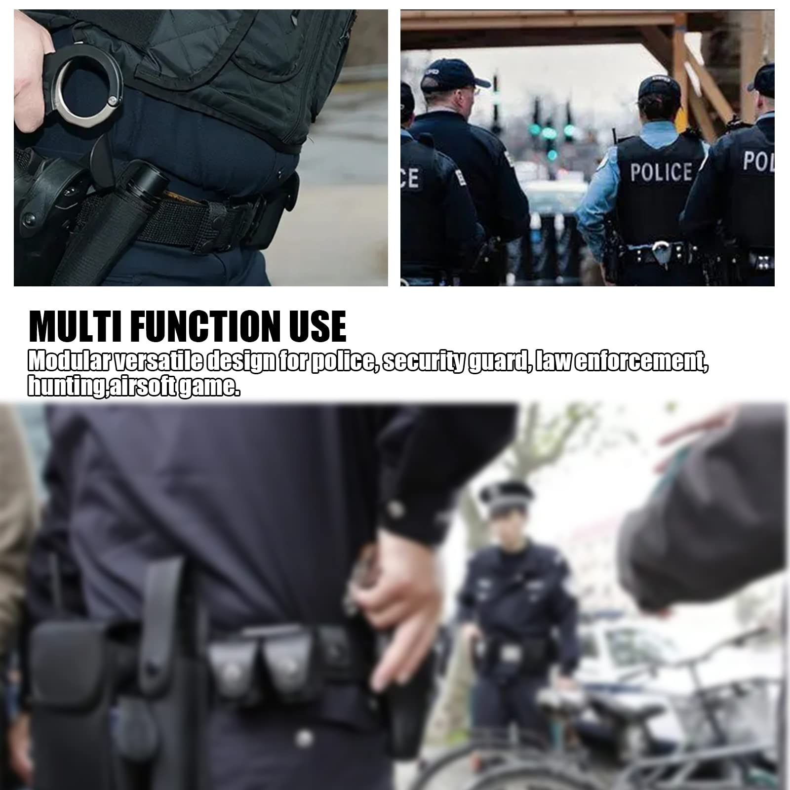6 w 1 wielofunkcyjny pas taktyczny na zewnątrz torba na pasek patrol sprzęt patrolowy dla straży policyjnej polowanie na bezpieczeństwo z 5 workami na komponenty (czarny)