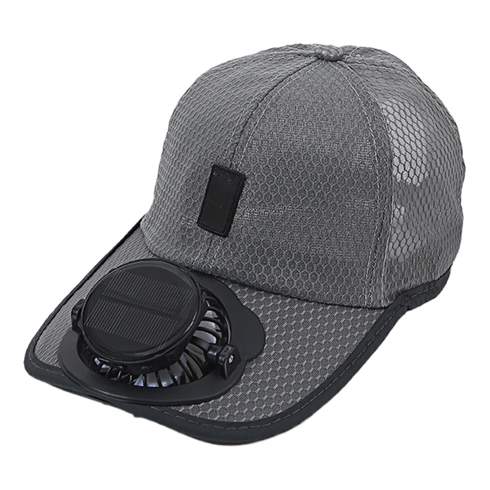 Chapeau Ventilateur d'Extérieur,Batterie 1000 mAh Rechargeable par USB, 3 Vitesses,Chapeau de Baseball ventilé Rechargeable - pour Randonnée Plage Sports Été Plein Air