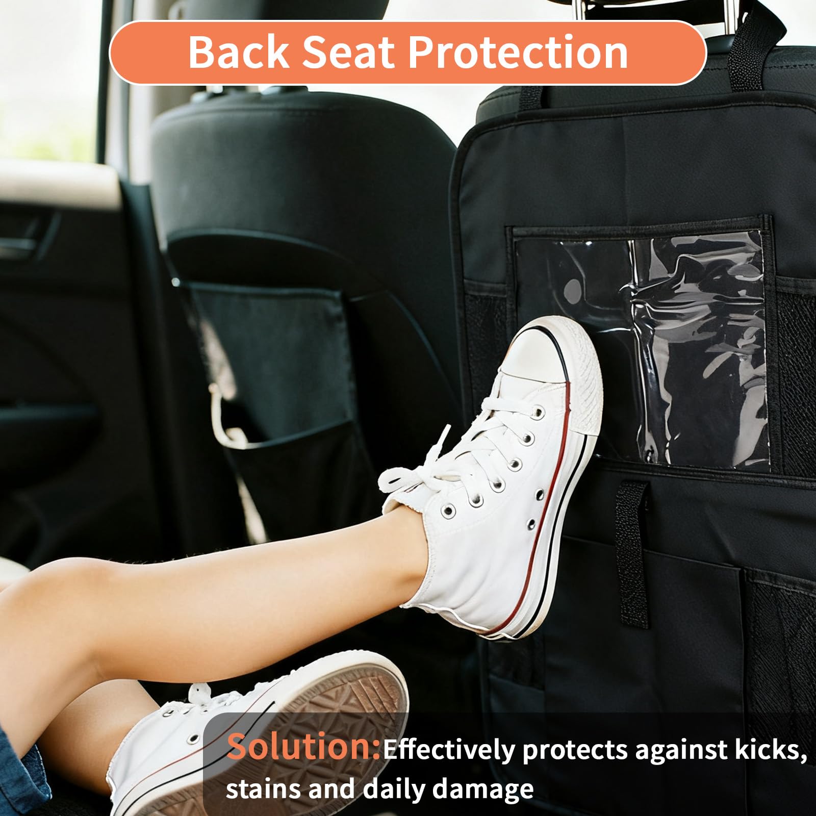 Zocipro 2 Stück Rückenlehnenschutz Auto Kinder, Autositz Organizer mit Tablet-Fach & 5 Taschen, Wasserdichter Auto Organizer
