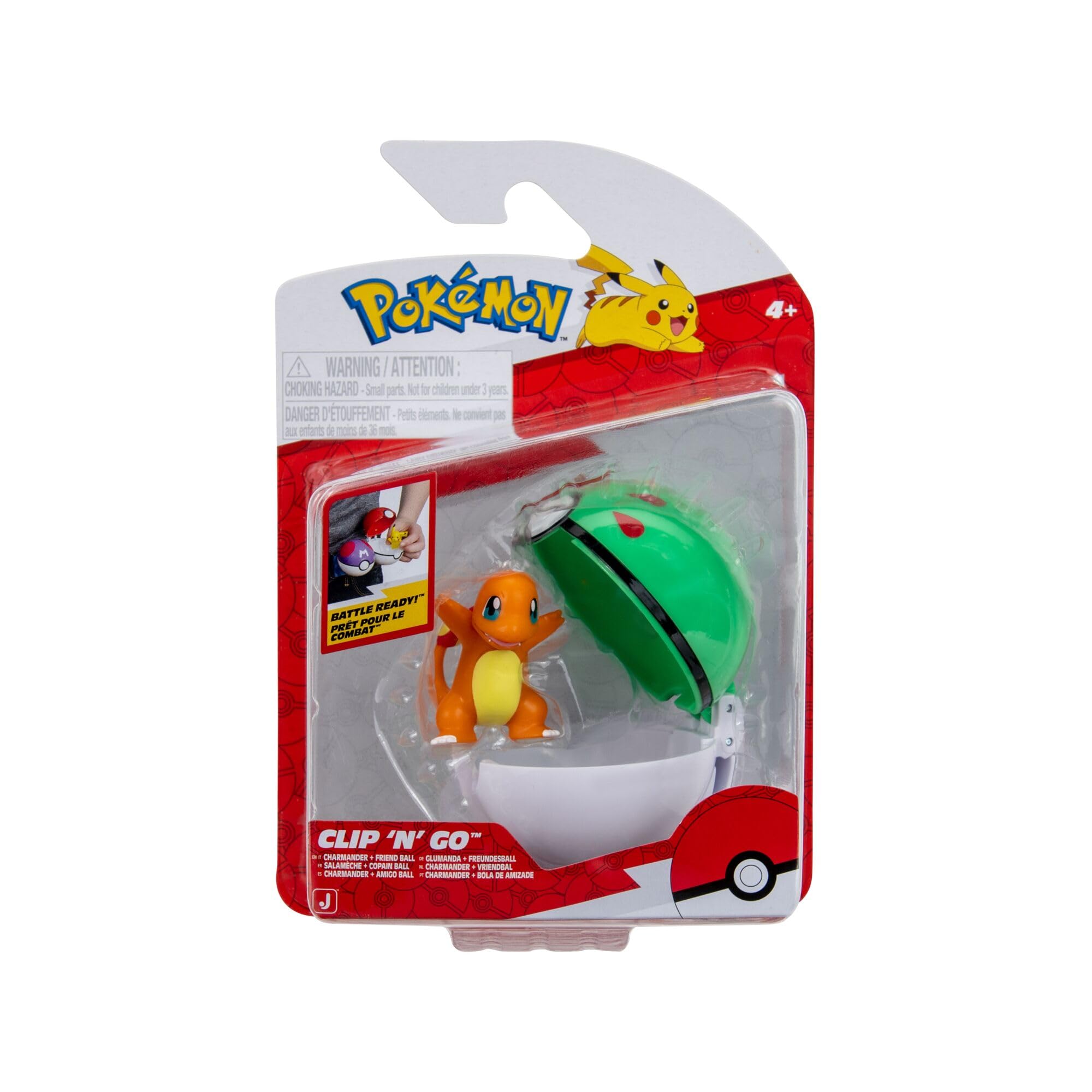 Pokémon Clip ‘N’ Go Charmander and Friend Ball - Includes 2-Inch Battle Figure and Poké Ball Accessory, Multicolor, 2 Inch - Image 2