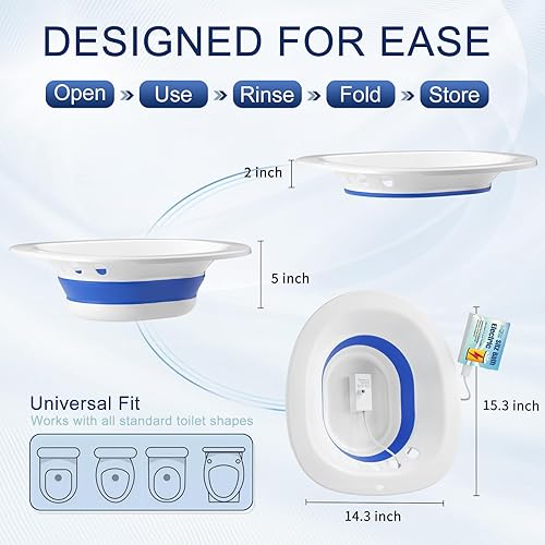 Miniatura 3 de Baño de Asiento Eléctrico para Inodoro, para Hemorroides y Cuidado Posparto - Asiento de Vapor Yoni - Remojo Perineal, Plegable, Asiento Amplio,