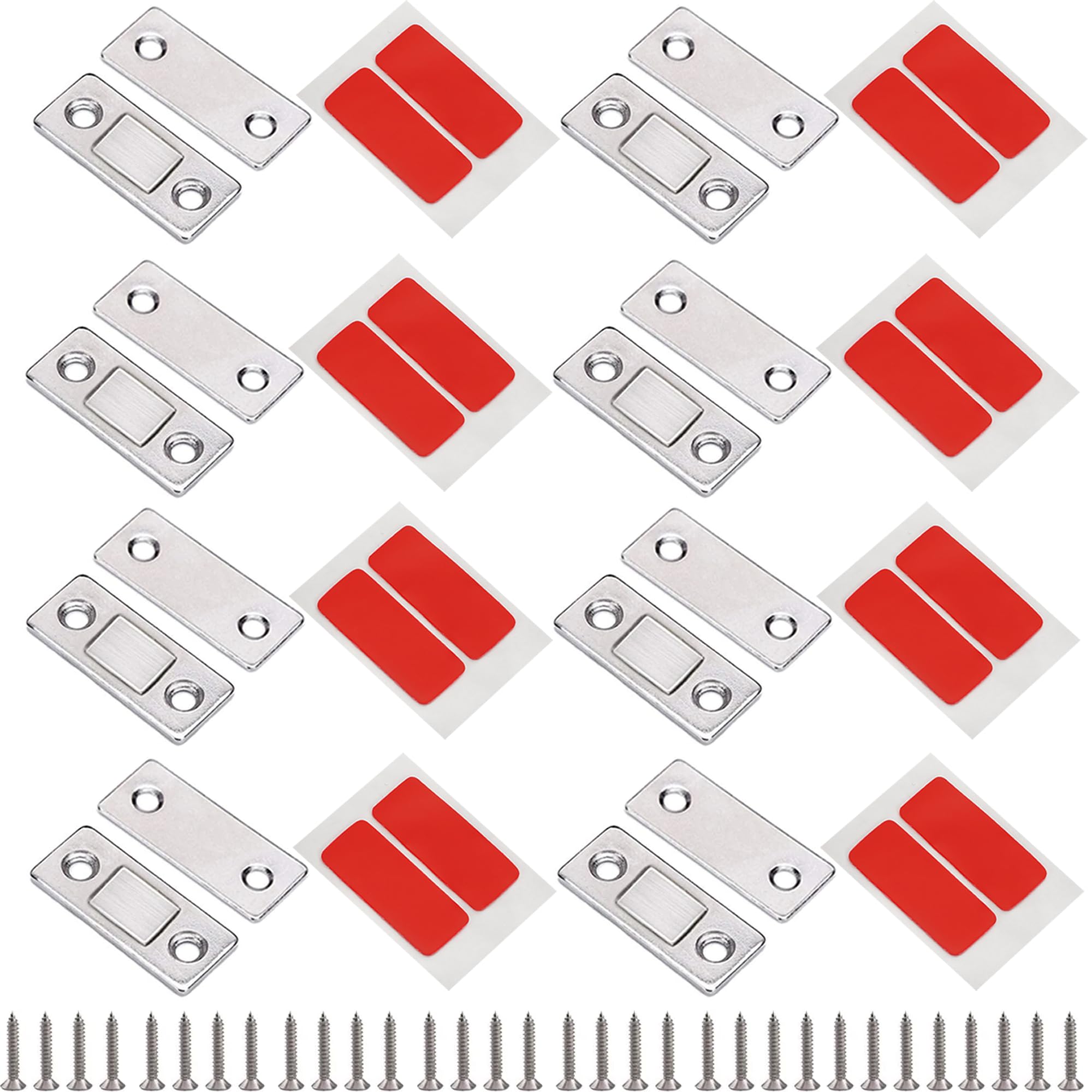 Anhoer 8Pcs Magnetic Door Catch Cabinet Magnets Magnetic Cupboard Catches Self Adhesive Magnets for Cupboard Wardrobe Closure