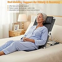 Vista 5 de Jarler Respaldo de cama ajustable – Soporte de respaldo de cama plegable elevador, asiento de lectura, playa, cuña plegable de 6 grados