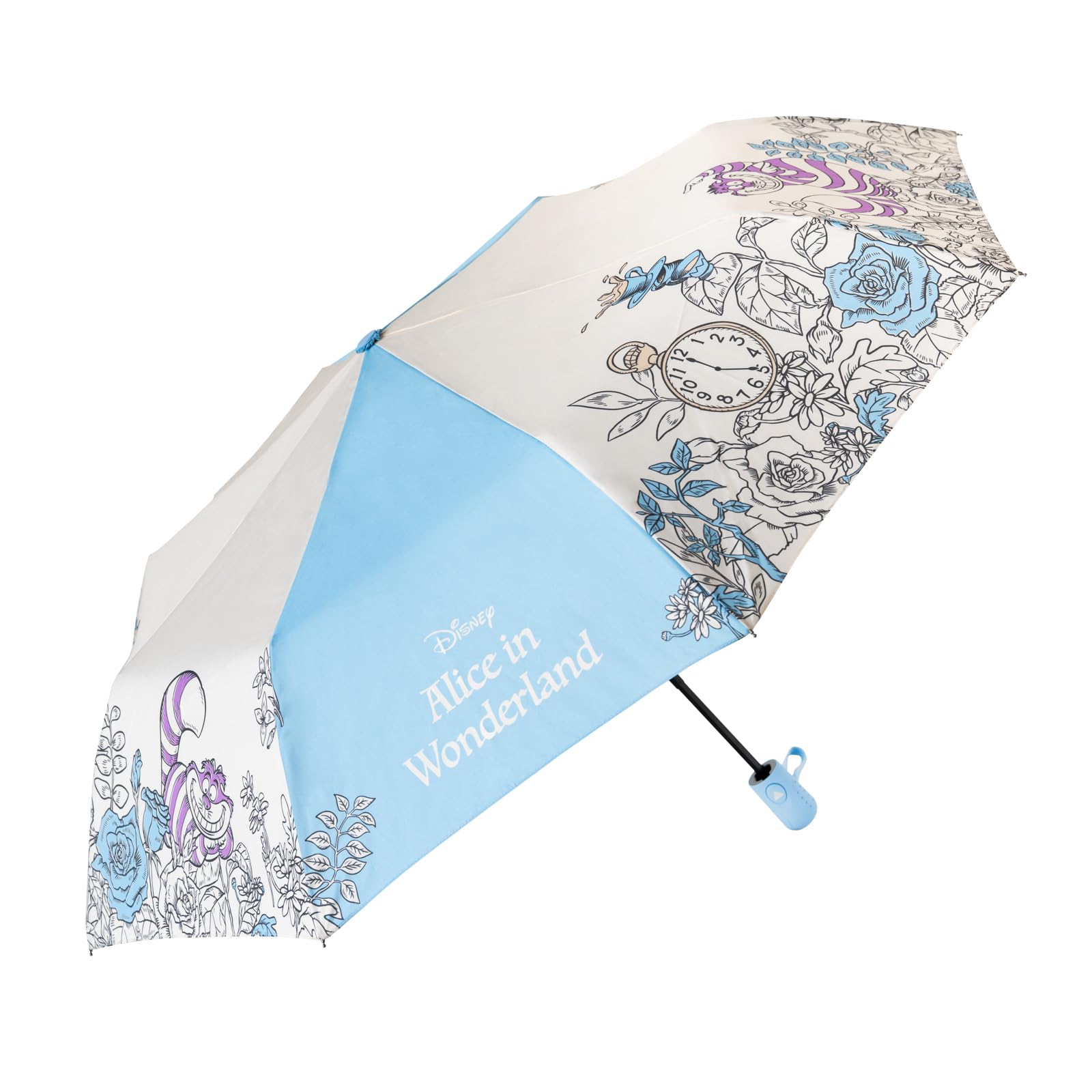 Grupo Erik Compact Umbrella - Disney Alice in Wonderland Gifts | Lightweight, Foldable & With Cover, Small Travel Umbrella Kids | Disney Gifts Under 20 Pounds