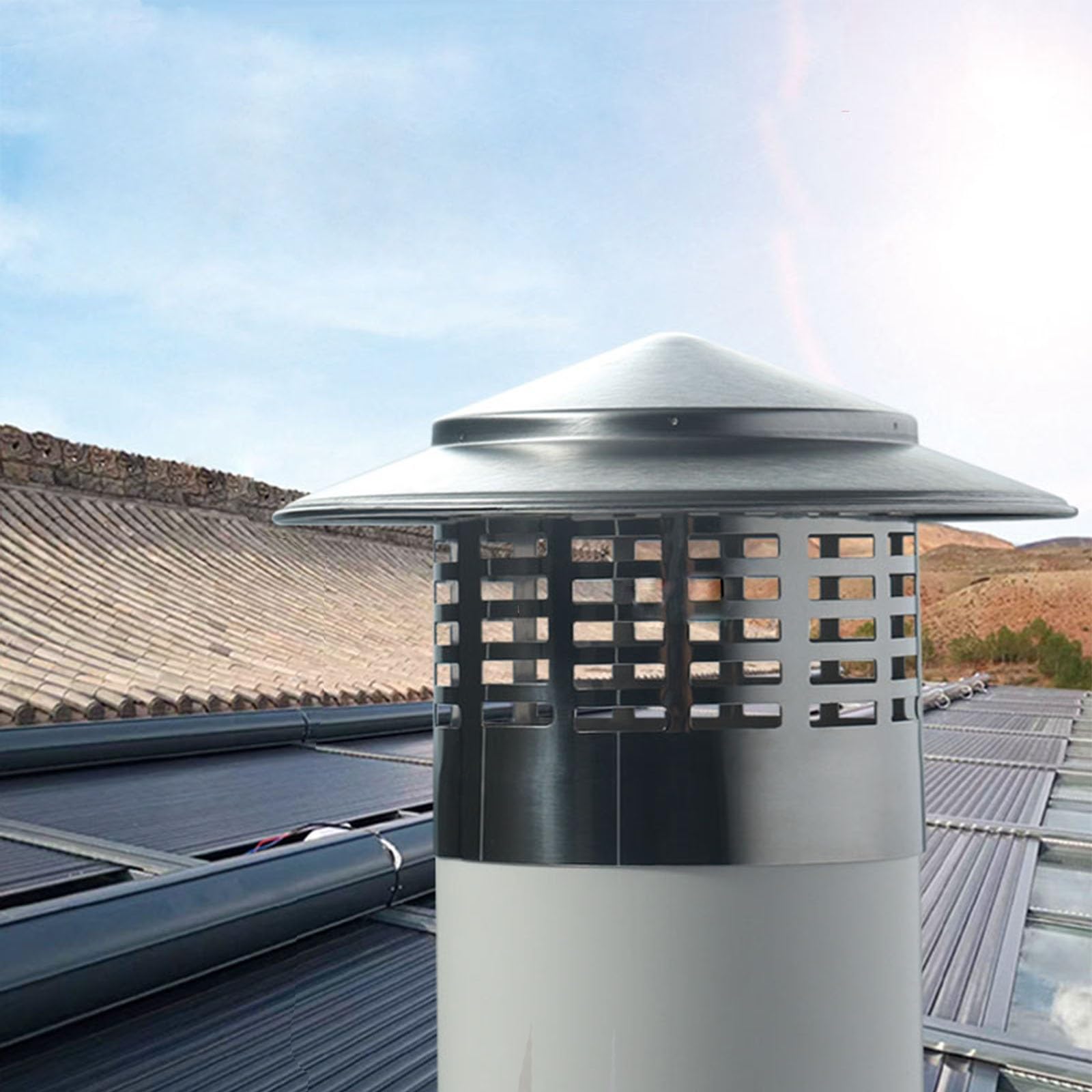 Sombrerete De Chimenea Antilluvia Sombrero Chimenea Ø 75/110/160/200mm Campana De Ventilación para Chimenea, Estufas De Madera Pellets Y Calderas(200mm)