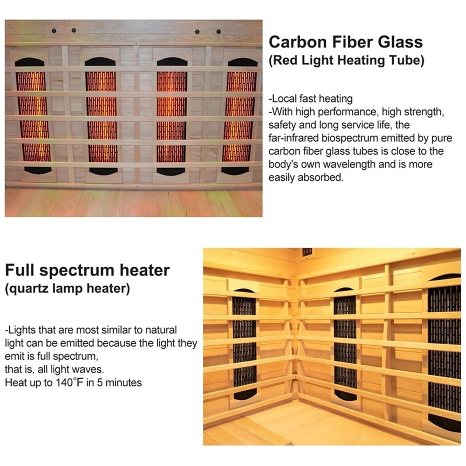 Tubo calentador de sauna infrarrojo de cerámica con protector, tubo de calefacción portátil de 350 W para spa en casa, hotel, piscina, generación de vapor