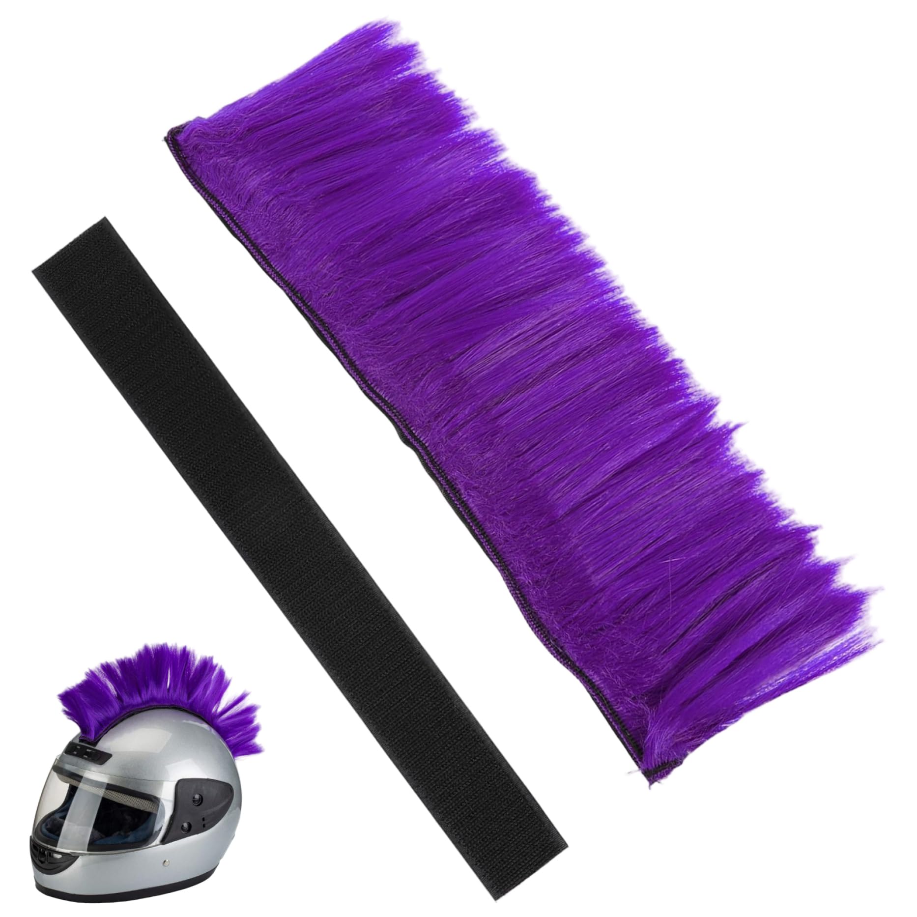 Synthetic Wig, Helmet Mohawk Reusable Purple Synthetic Wig Motorcycle Helmet Cover Strong Viscose for Motorcycle Snowboarding Skiing Biking Cycling, Cover