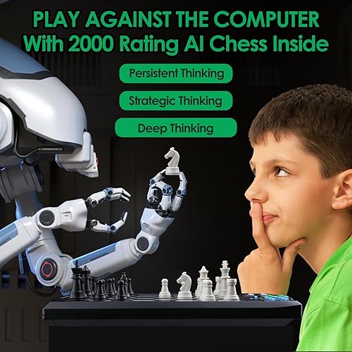 Miniatura 2 de Tablero de ajedrez electrónico Talking Chess Academy, tablero de ajedrez inteligente con sistema de enseñanza de voz, juego de ajedrez para