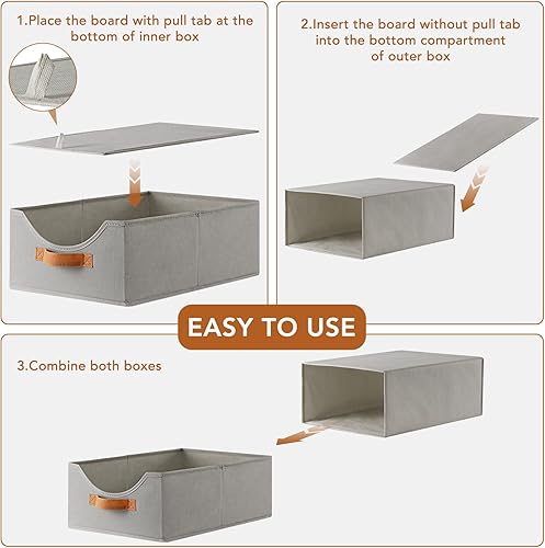 Miniatura 4 de 4 cajones de armario de 16.5 pulgadas y contenedores de almacenamiento de ropa de gran tamaño, cajones apilables con estantes apilables con ventana