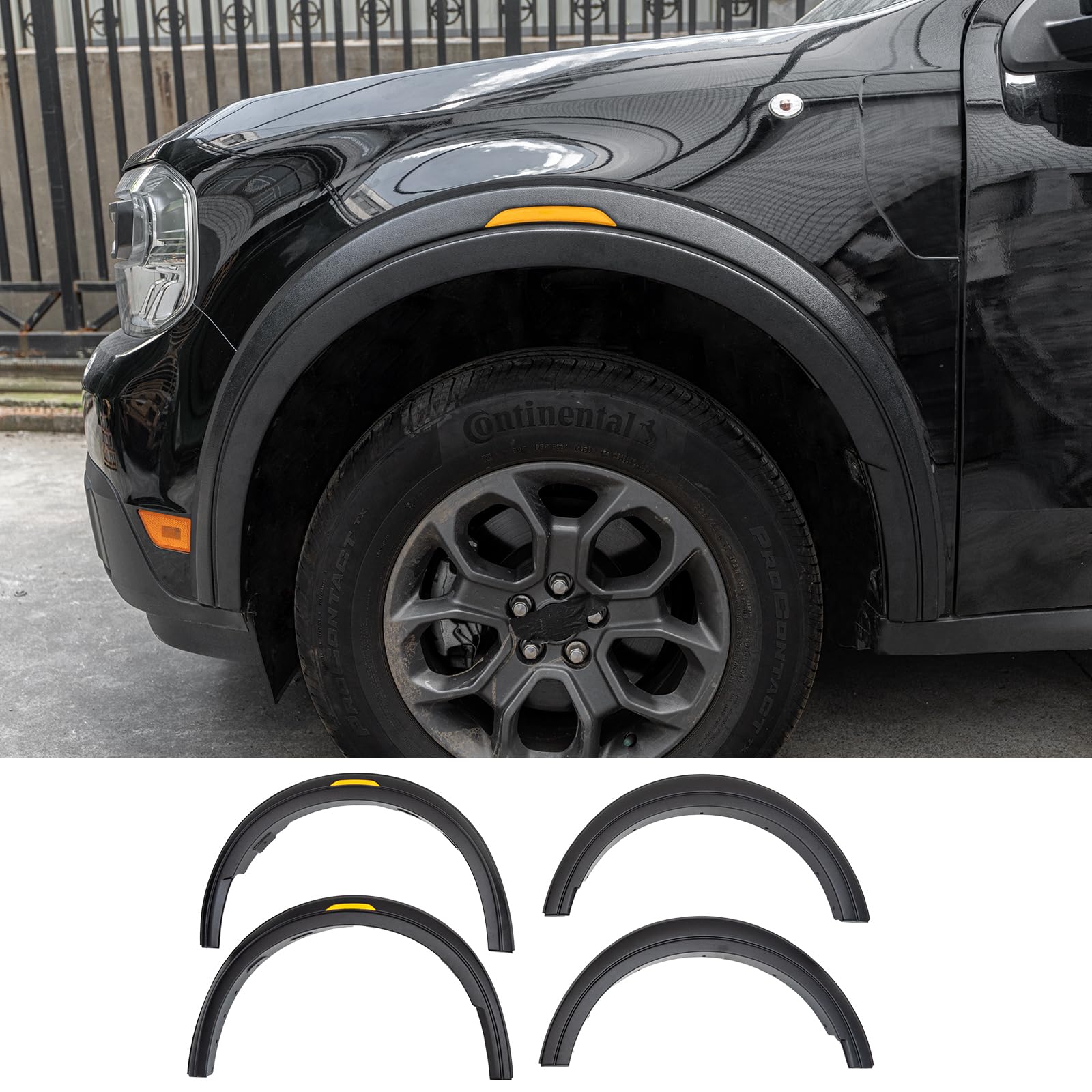 Fender Flares Compatible with 2022-2025 Ford Maverick Front and Rear Wheel Eyebrow Protector 4PCS Fender Trim No Drilling for 2024 Maverick Accessories