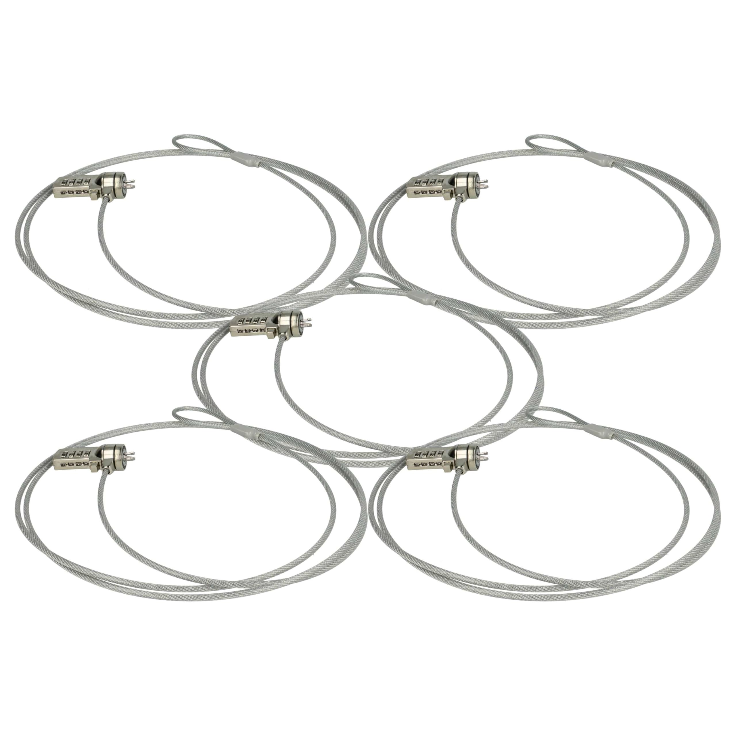 vhbw 5X Câble antivol Kensington pour Ordinateur Portable