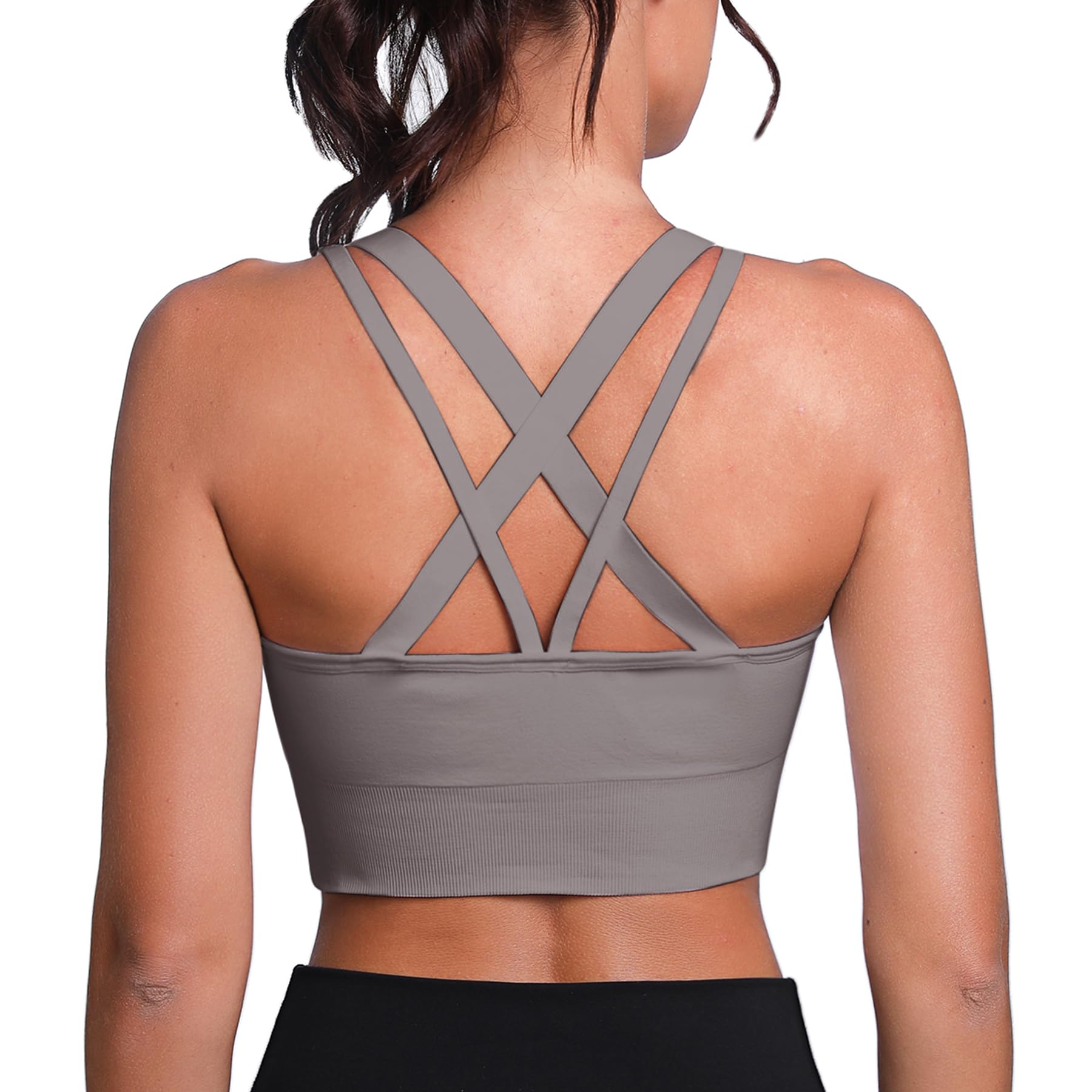 Leversic Reggiseno Sportivo da Donna Reggiseno Yoga Top Fitness Donna Imbottito Senza Ferretto Reggiseni Push Up per Yoga Jogging Gym S-XL