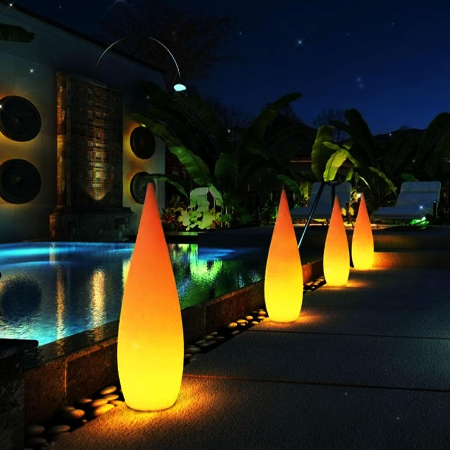 Outdoor Water Drop Lights, Waterproof Lawn Light, Courtyard Garden Terrace Atmosphere Lights, Landscape Courtyard Decorations Floor Lamps, Path Light, Modern Holiday Lamps