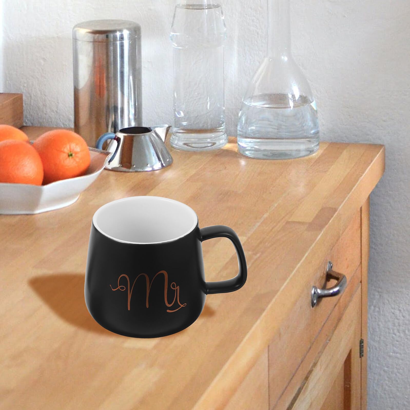 Set 2 Tazze da Caffè Anniversario Ceramiche 330ml con Manico | Ricordo per Coppie, per Giorno delle Nozze, Facile da Mantenere, Formato Doppio