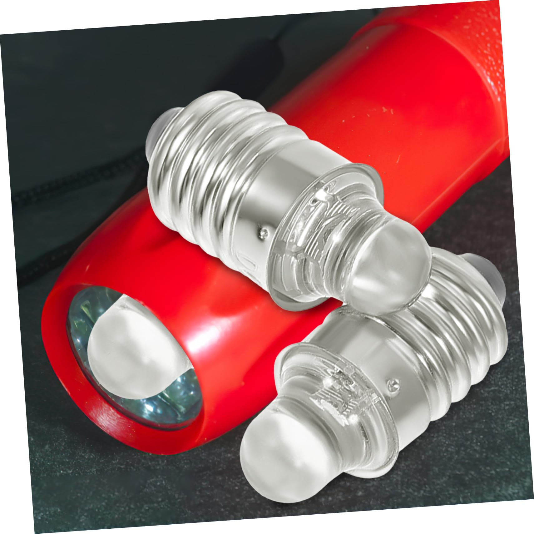 TEHAUX Lampadine LED Mini E10 per Torcia, 2 Pezzi, Argento