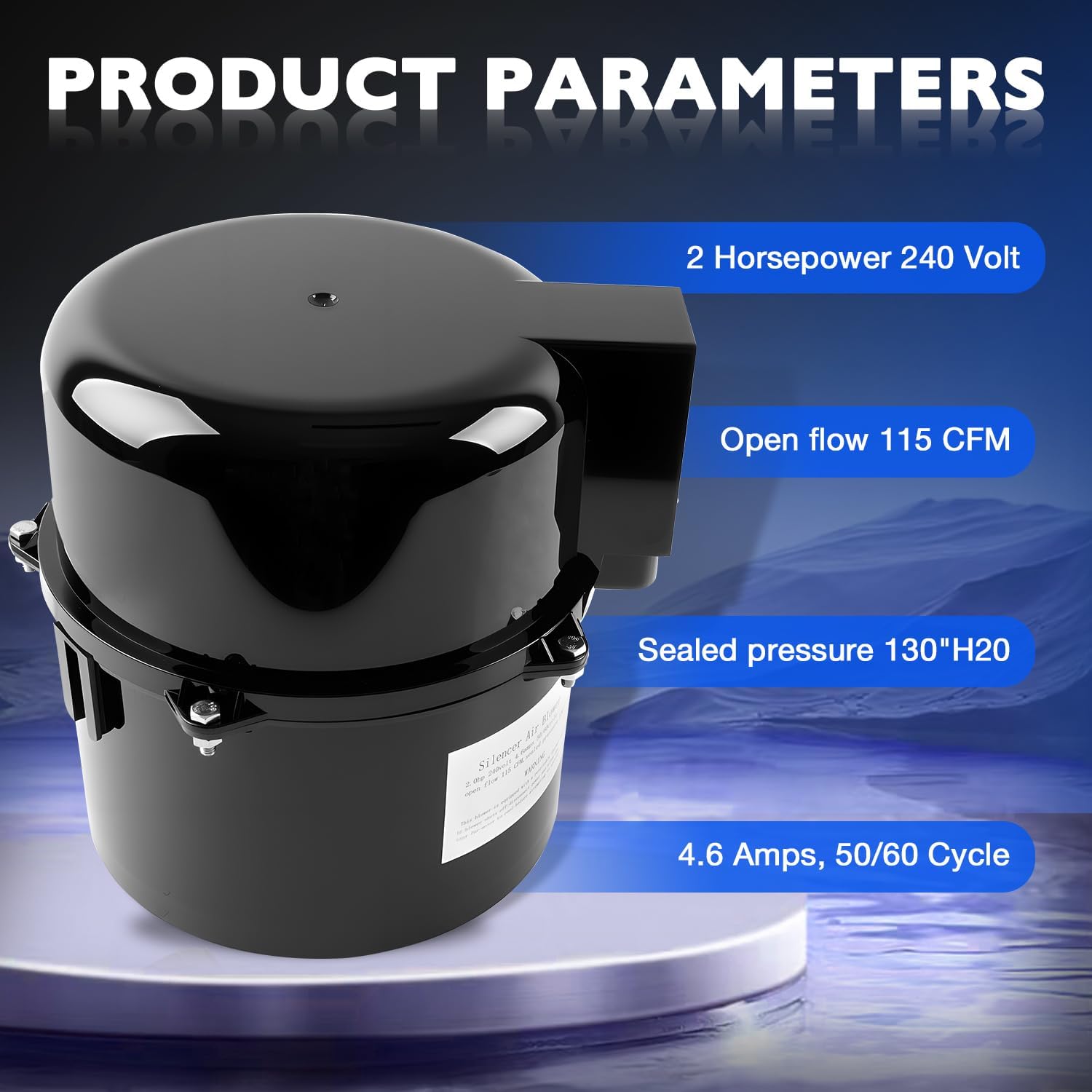 ATRACYPART 6320241 Silencer Spa Blower 2 HP 240V 4.6A Replacement for Air Supply, Fits 2” Plumbing, Quiet & Shock-Absorbing Motor, Easy Install for Pool, Hot Tub & Spa