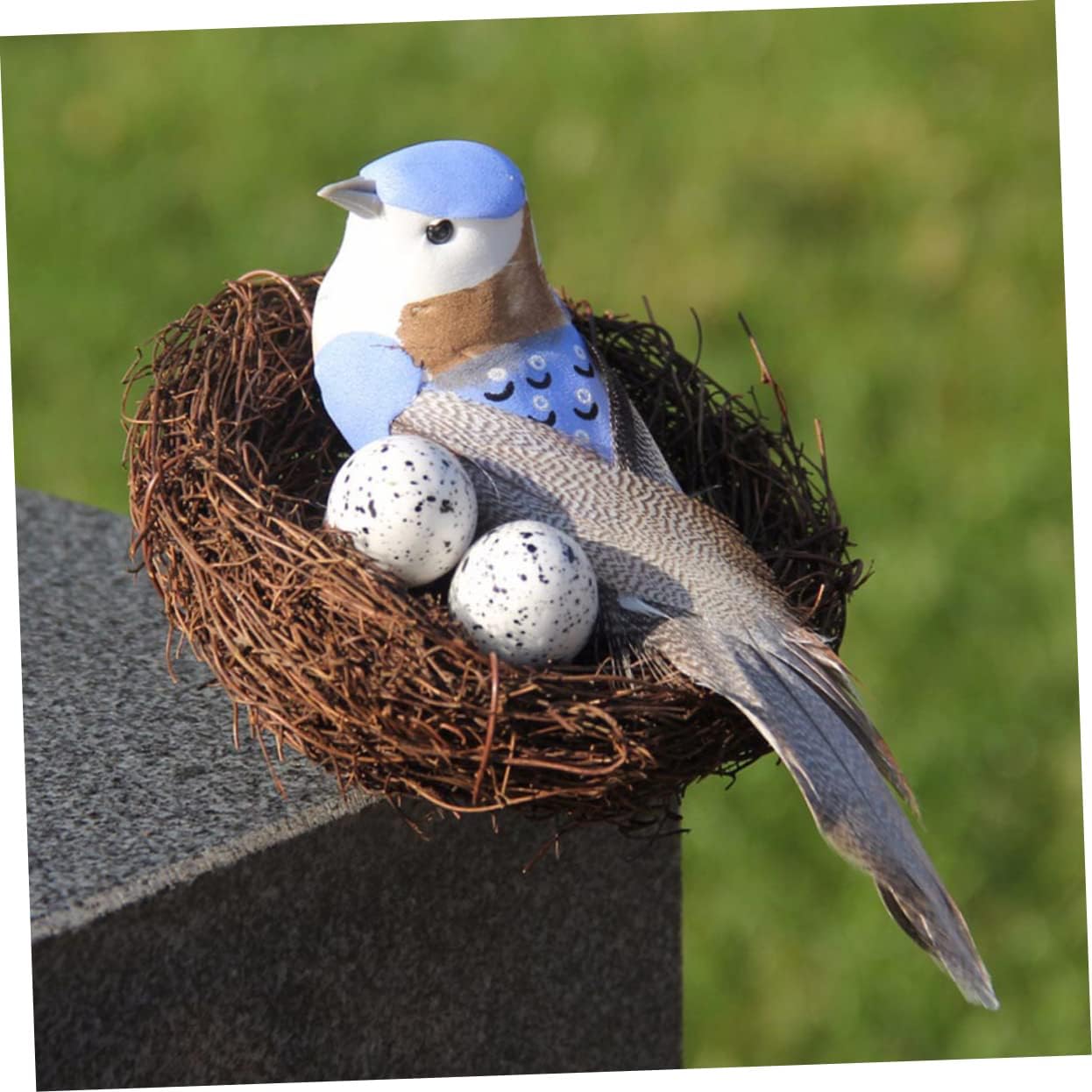 Mobestech 24pcs Rattan Artificial Bird Nests Realistic Simulation Nest Ornaments for Home Decor for Easter and Spring Decorations for Garden Scene Design