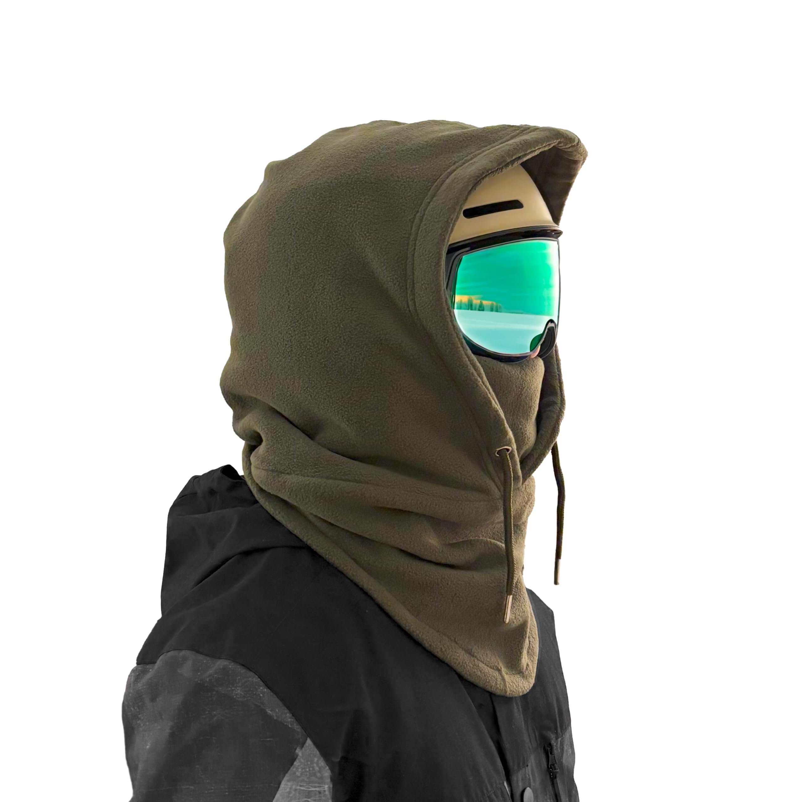 Snood Balaclava Over Helmet – Ski Snowboard Face Mask With Rear Ventilation, Polar Fleece Lined