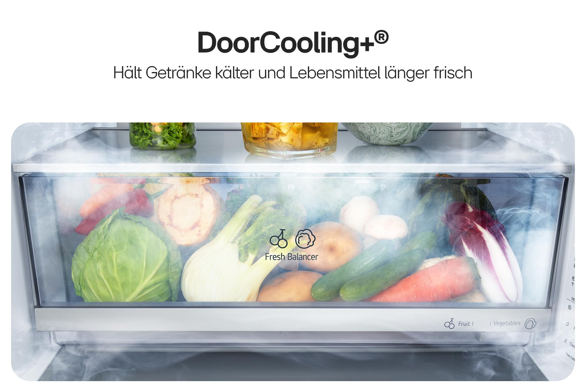 LG GMBS30SDEP SLIM Fit&Max Multi-Door Kühlschrank mit Gefrierfach (580 L, Energieklasse D) vollintegrierbar oder freistehend, DoorCooling+, LinearCooling, Schwarz