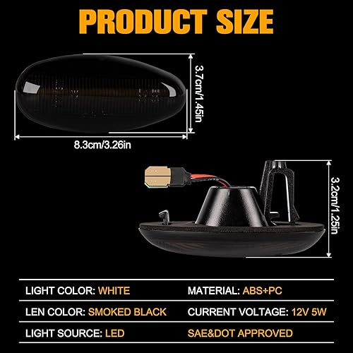 Miniatura 5 de Gempro Luces LED blancas de doble guardabarros laterales para Chevy Silverado GMC Sierra 2500 3500 2001-2014 con doble rueda trasera, luz ahumada, 4