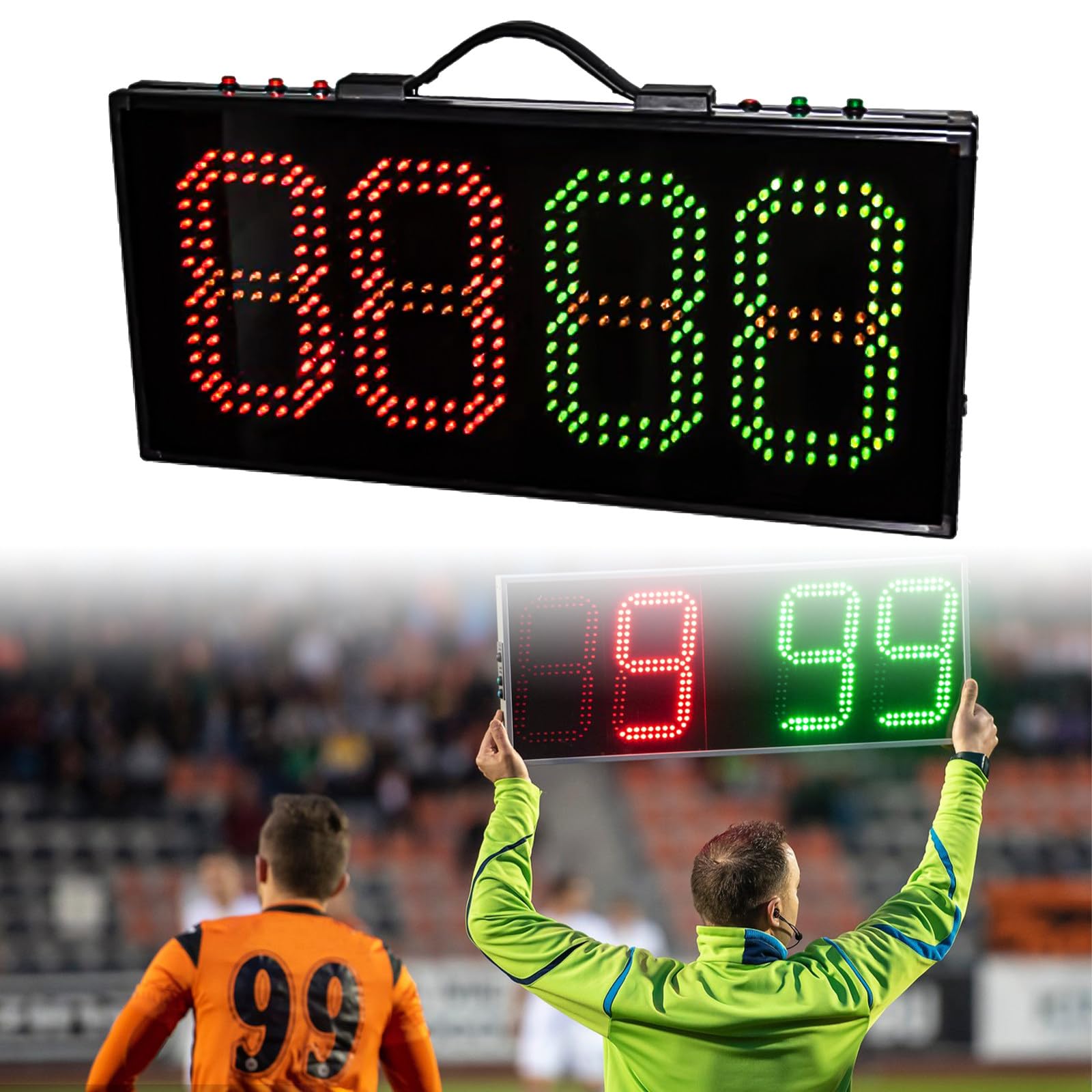 Tableau De Remplacement électronique pour Le Football, Affichage LED Portable pour Le Changement De Joueur, Tableau D'affichage Numérique électronique pour Le Changement De Joueur