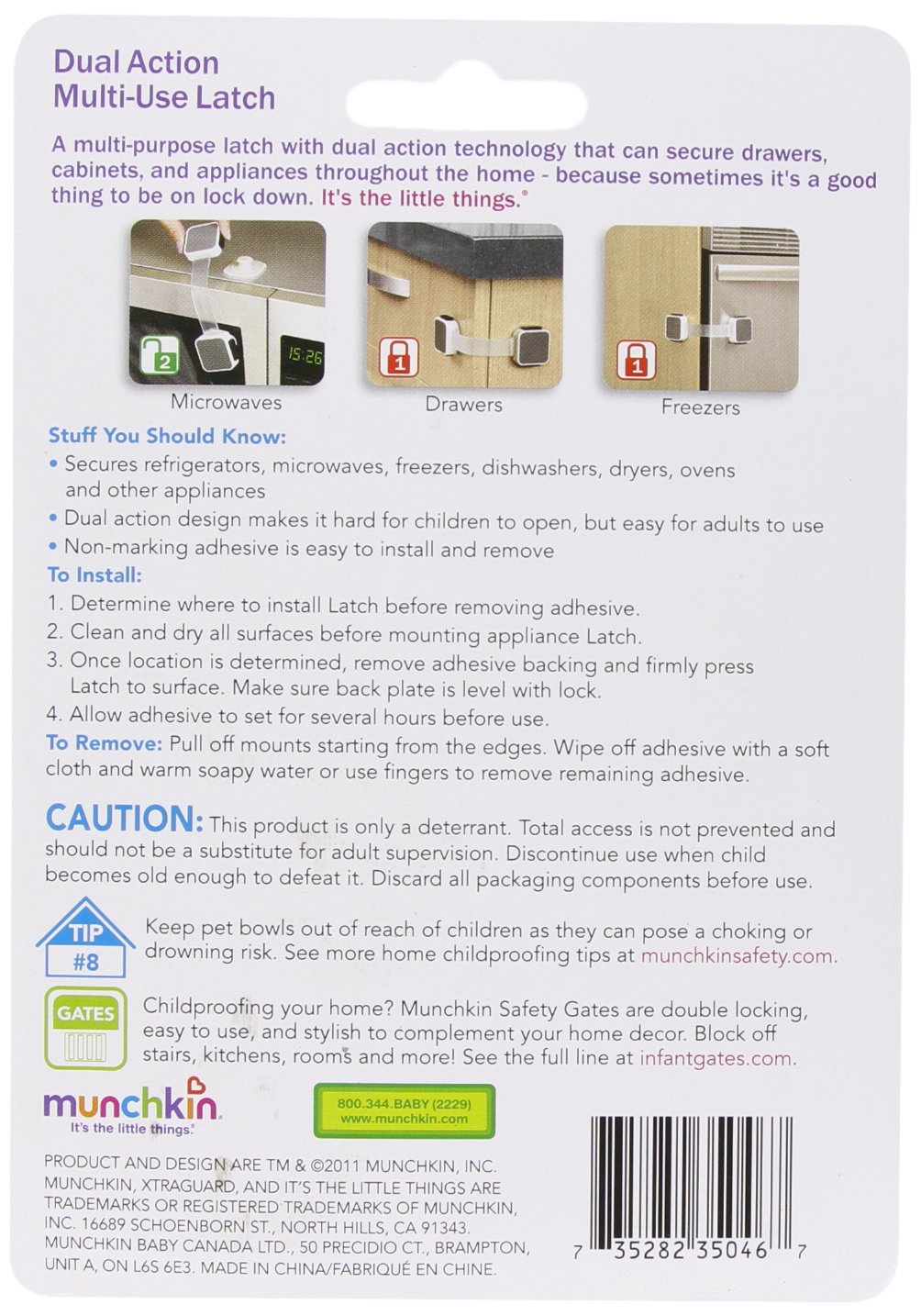 Munchkin XTRAGUARD 2 Count Dual Action Multi Use Latches (Pack of 2) by Munchkin