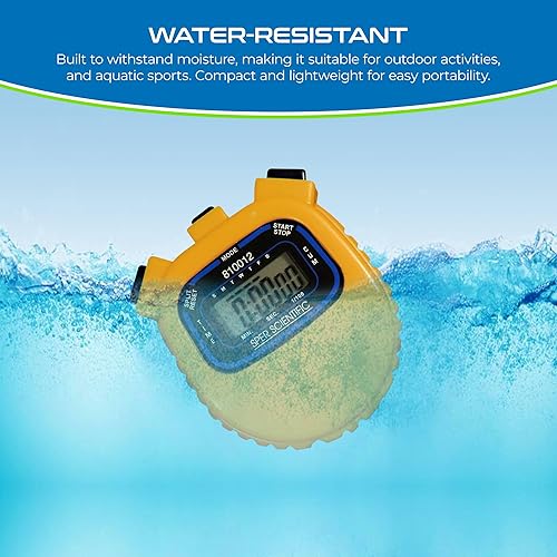 Miniatura 2 de Sper Scientific Cronómetro resistente al agua 810012 - Temporizador digital con función de intervalo dividido, reloj despertador de 1224 horas y