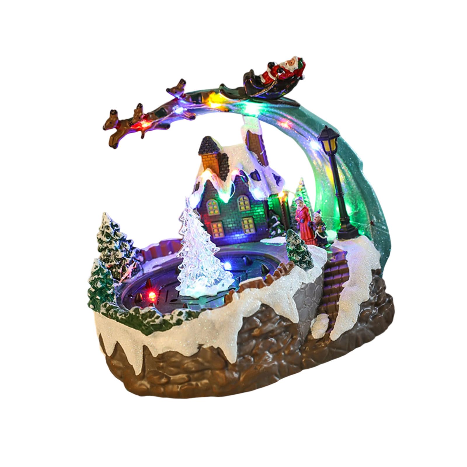 Hsioluted Multifunctional Holiday Whirling Musical Box Highlighting LED Lightdisplay and Water Sprinkle Consequences Christmas Music Box with Radiances Glowing Holiday Party Highlight