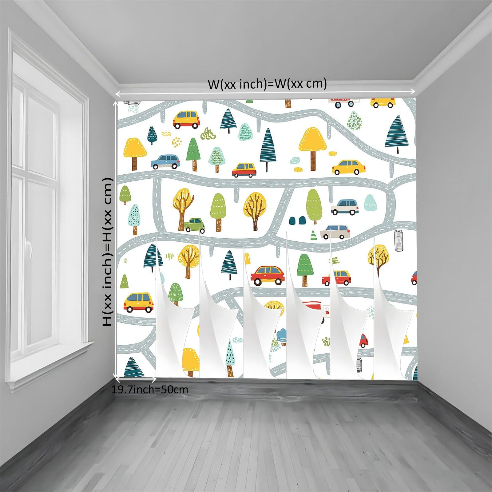 Tapeta ścienna 3D Transport ulice miasto fototapeta drukowana, wysokiej jakości włóknina dekoracyjna mural, plakat projektowy, biały, 200 x 140 cm
