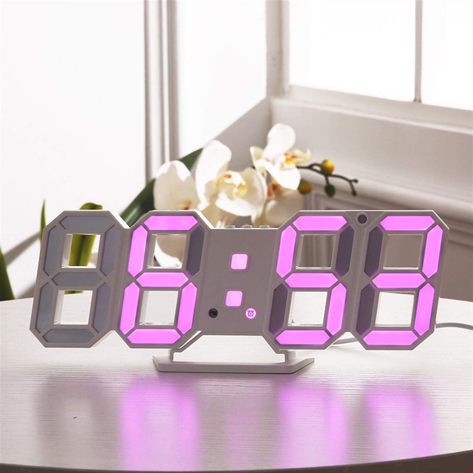 , Alarm Night Light Saat 3D LED Modern Design Digital Table Clock for Home Decor Living Room Efficency
