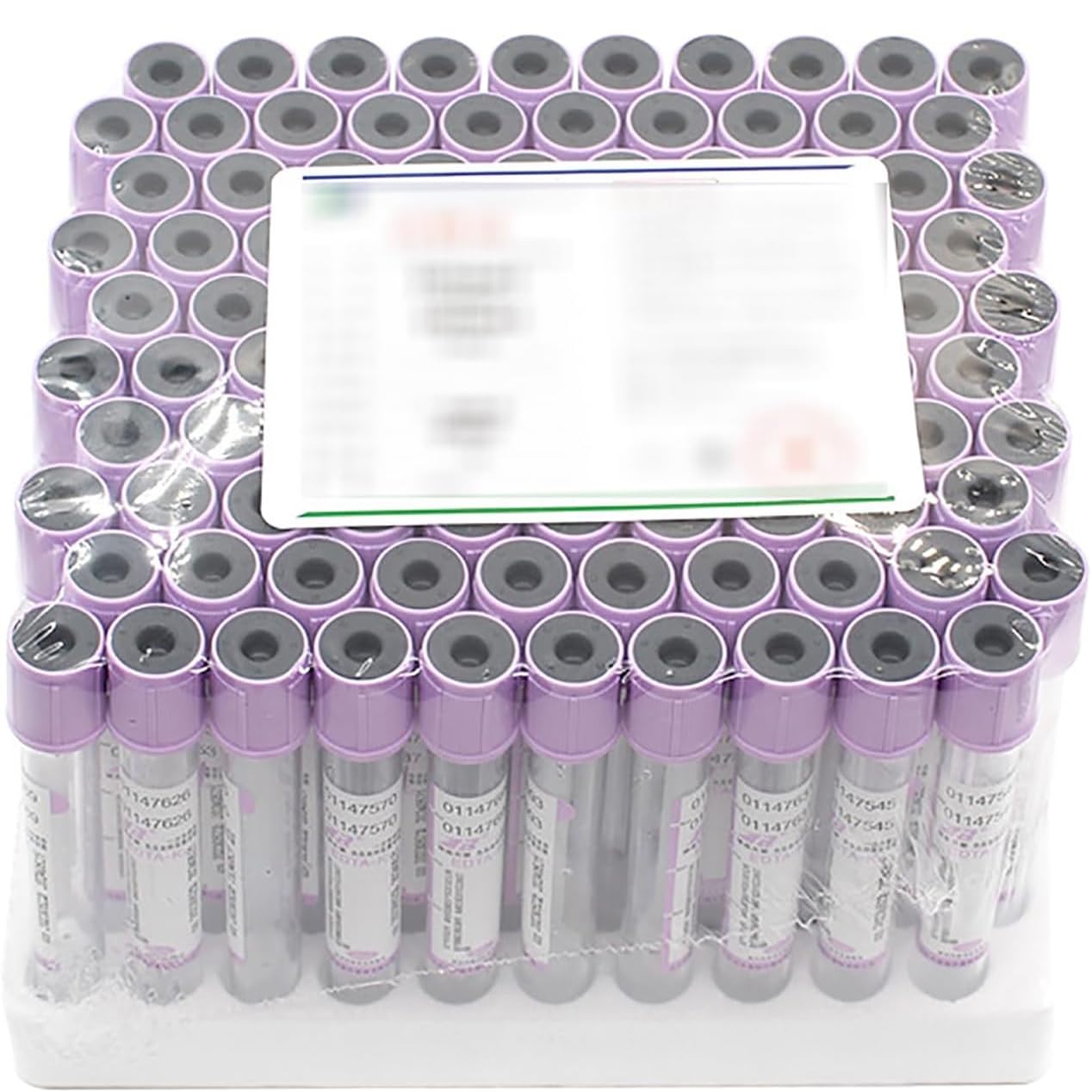 Blutentnahmeröhrchen, 100 Stück 5 Ml EDTA-Zentrifugenröhrchen, Vakuum-Blutröhrchen Aus Kunststoff Mit Violettem Deckel, Für Das Labor