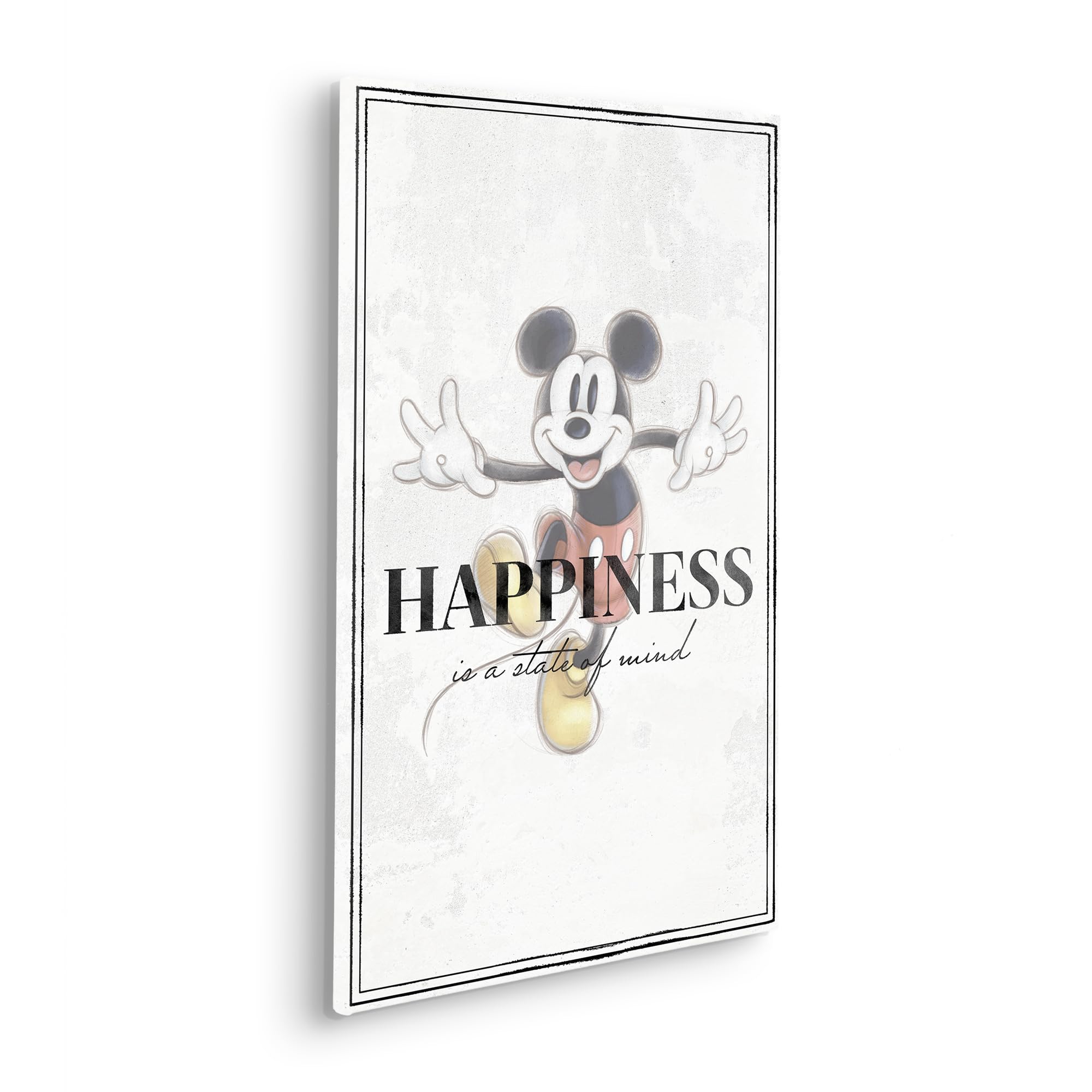 Komar Disney 100 Stretcher Frame Real Wood Frame Mickey Be Kind Size 40 x 60 cm Children's Room Canvas Poster Wall Art