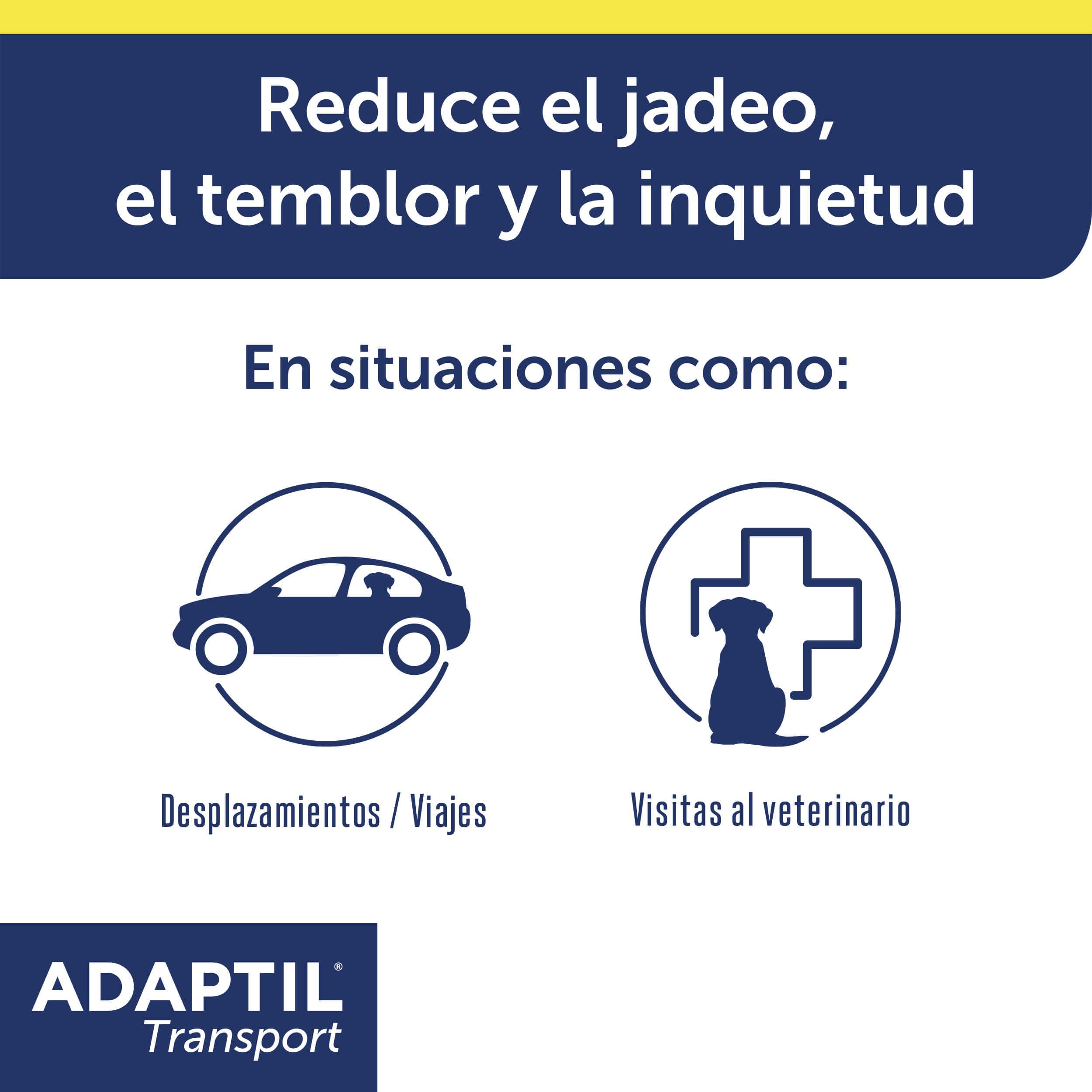 Adaptil Transport - Antiestrés para Perros - Viajes, Transporte, Temblores, Lloros, Jadeos, Inquietud, Tensión - Spray 60 ml