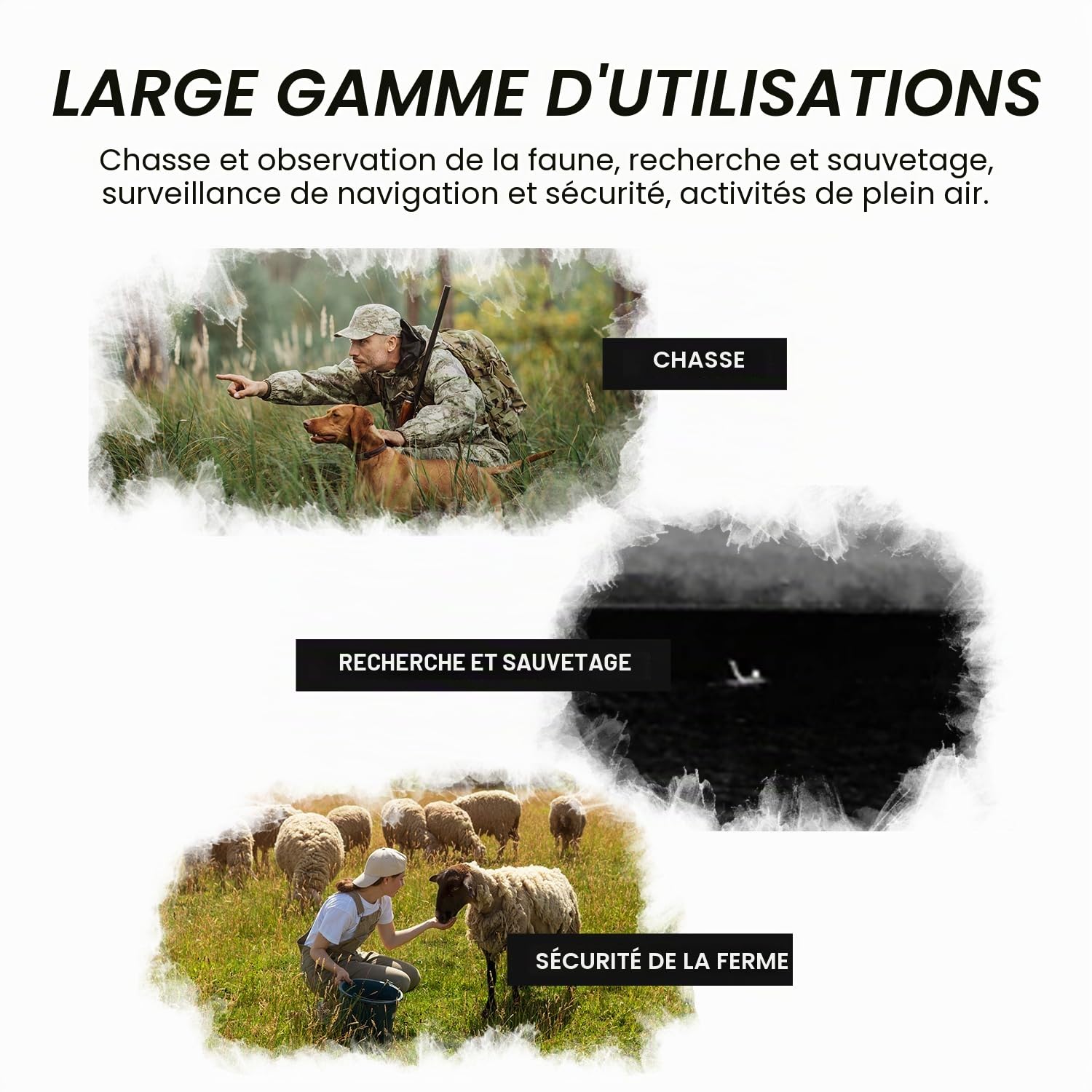 MiLESEEY TNV30 Monoculaire d'imagerie Thermique, 25 mm, 384 x 288 (50 Hz) ; monoculaire de Vision Nocturne Thermique pour la Chasse, écran OLED avec Zoom numérique 8X