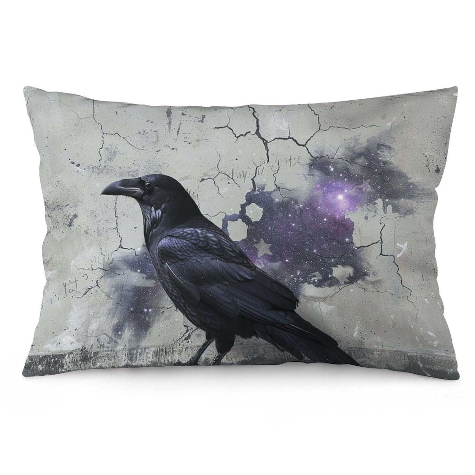 NTVOWPZO 2 Pack Decoration Throw Pillow Covers 20"x30" Pillowcases Covers Crow on The Ground Pillowcases Modern Farmhouse Home Decor Sofa Cushions Covers for Couch Bed Living Room