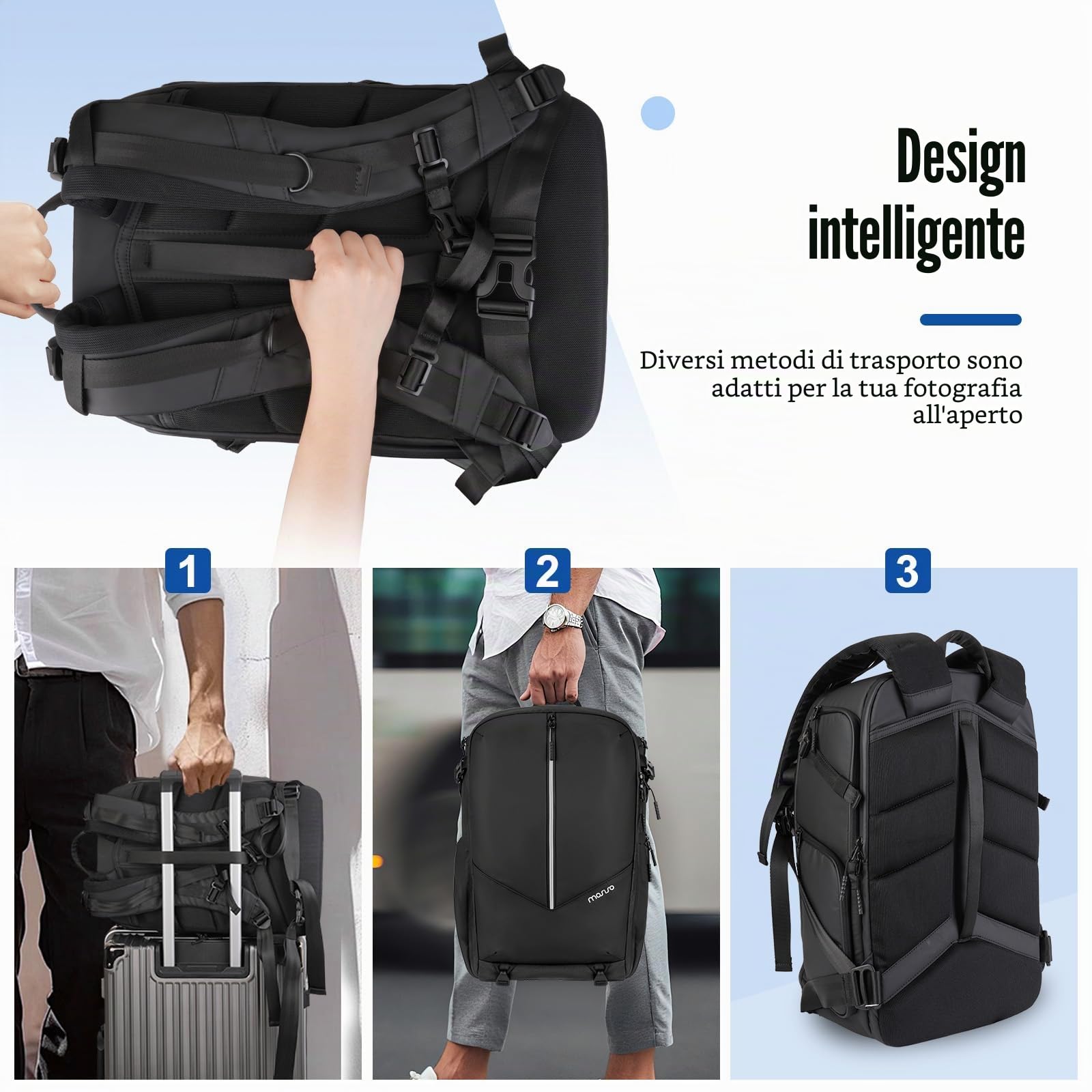 MOSISO Zaino Fotografico Impermeabile,Grande Borsa Fotografica DSLR/SLR | Mirrorless,Zaino Fotografico Rain Cover,Scomparto Laptop 16 pollici,Supporto Tripod Tasca Verticale Front Canon/Sony, Nero