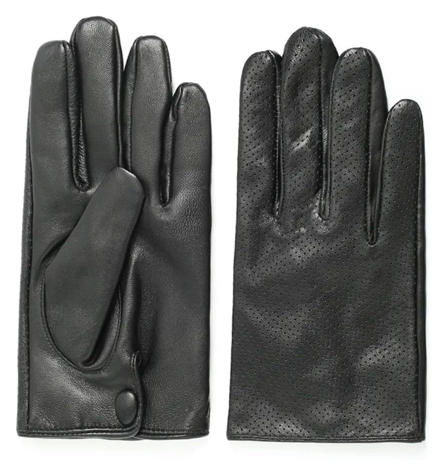 Guanti di pelle da uomo, Guanti da guida uomo d'affari Fullfinger Touchscreen WinterRiding Moto Nero M, L