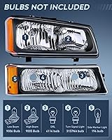 Vista 116 de Nilight Conjunto de faros delanteros Led DRL para Chevy Silverado Avalanche 2003 2004 2005 2006 Chevy Silverado Avalanche 1500 2500 3500/2007