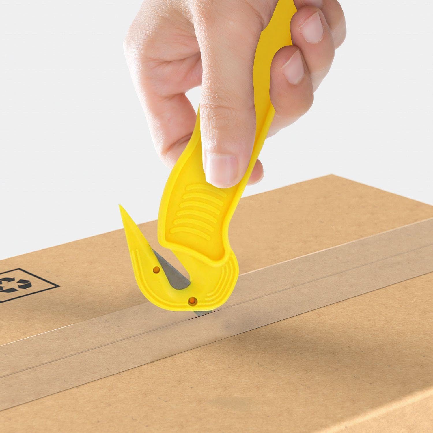 6 Pezzi di Coltelli Utility Gialli, Coltelli da Lavoro Semplici E Portatili, Apriscatole, Taglierine di Cartone.