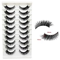 Vista 2 de Pestañas de ojo de gato, aspecto natural, finas, esponjosas, de 0.59 pulgadas, cortas, de visón de zorro, paquete de pestañas postizas de visón